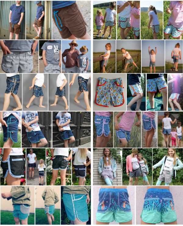5_Collage_Hannes_1 Shorts Hannes in Gr. 98-152 - Schnittmuster und Nähanleitung