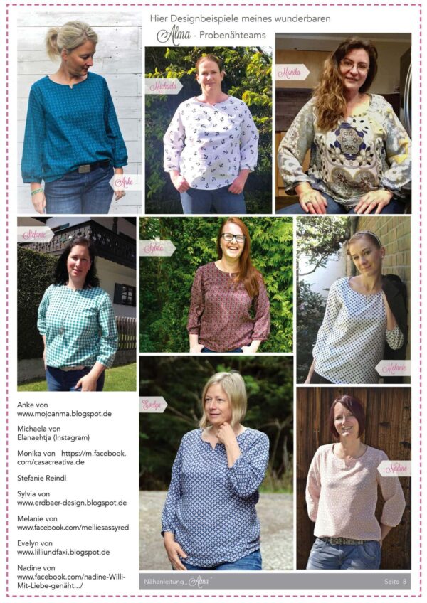 Bluse-Alma-Naehteam Bluse Alma in Gr. 34-46 - Schnittmuster und Nähanleitung