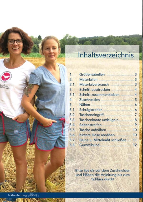 Hanna-5 Shorts Hanna in Gr. 34-44 - Schnittmuster und Nähanleitung