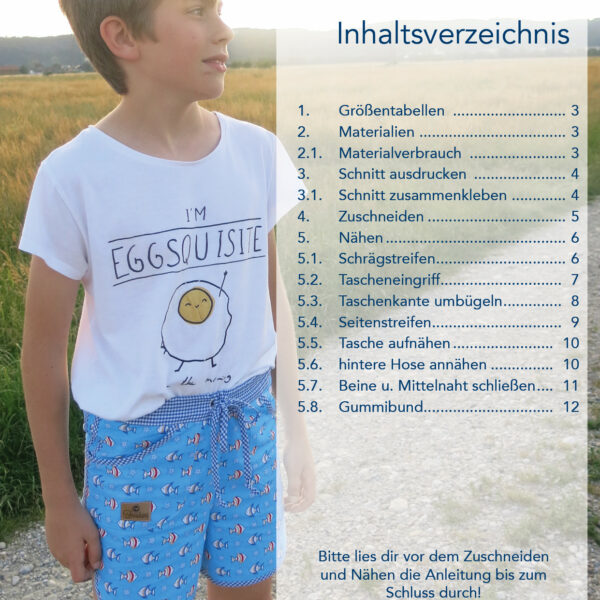 Shorts Hannes in Gr. 98-152 - Schnittmuster und Nähanleitung