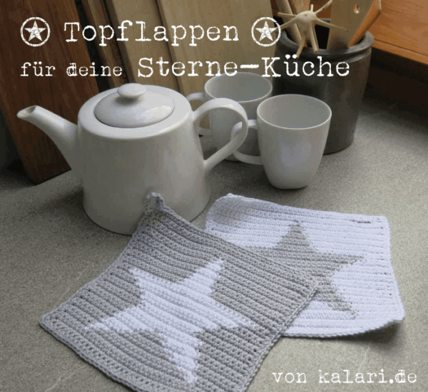 Topflappen mit Stern - Haekelanleitung Topflappen mit Stern - Häkelanleitung , kostenlos