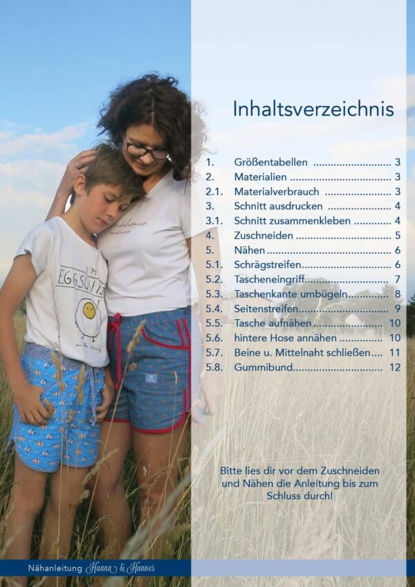 ebook_HannaHannes2 Shorts Hanna & Hannes Gr.34-44 + 98-152 - Schnittmuster + Nähanleitung