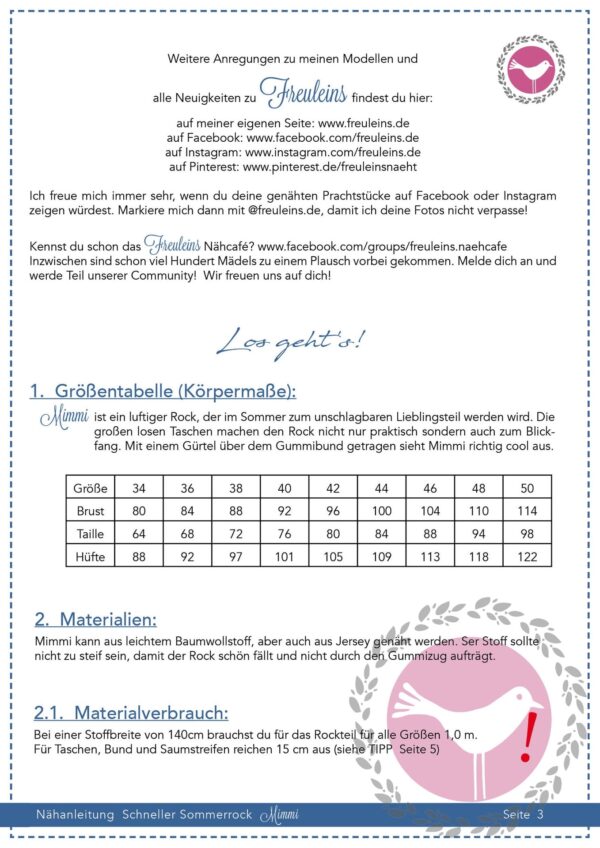 Rock Mimmi in Gr. 34-50 Rock Mimmi in Gr. 34-50