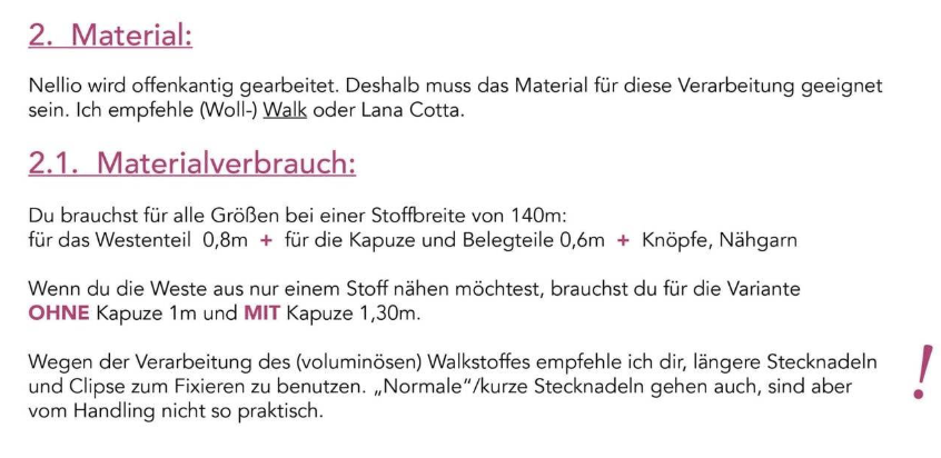 Material und Verbrauch Nellio