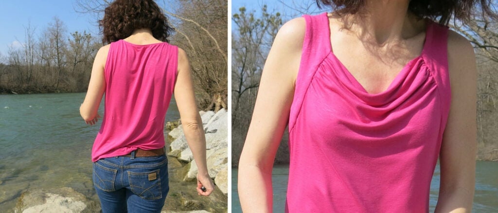 Wasserfall-Shirt Rosa