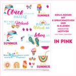 Bügelbild-Sommer Bundle pink