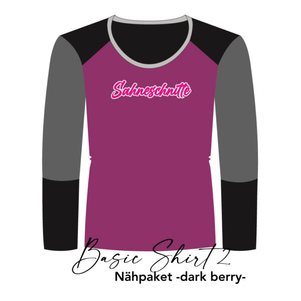 Nähpaket Basic Shirt2 -dark berry-