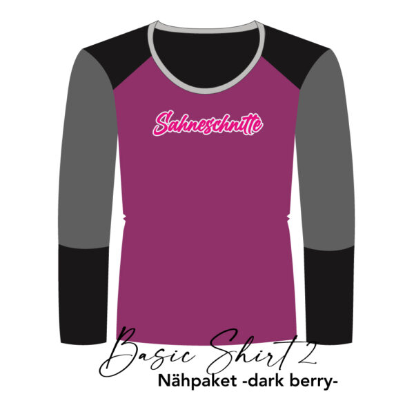dark-berry Nähpaket Basic Shirt2 -dark berry-