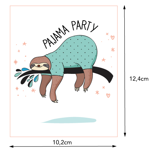 Bügelbild Faultier Pajama Party