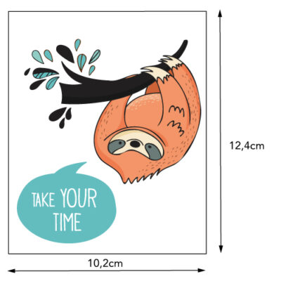 Bügelbild Faultier Take your time