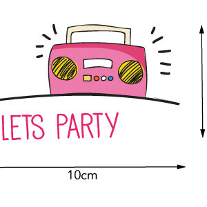 Bügelbild Let's Party! -pink-