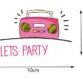 Bügelbild Let's Party! -pink-