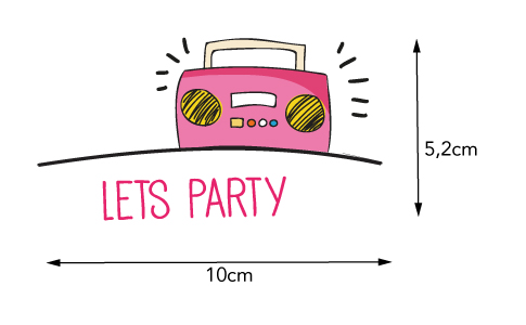 Bügelbild Let's Party! -pink- 