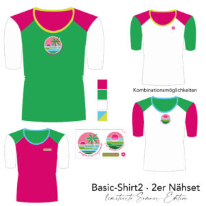 Nähset Basic Shirt2 -pink/grün-