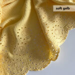 Musselin bestickt -soft gelb-