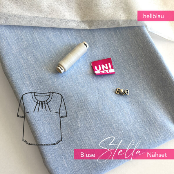 hellblau Nähset Bluse Stella - hellbla