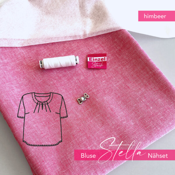 himbeer2 Nähset Bluse Stella - himbeer