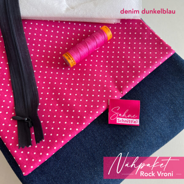 Nähpaket Rock Vroni - denim dunkelblau