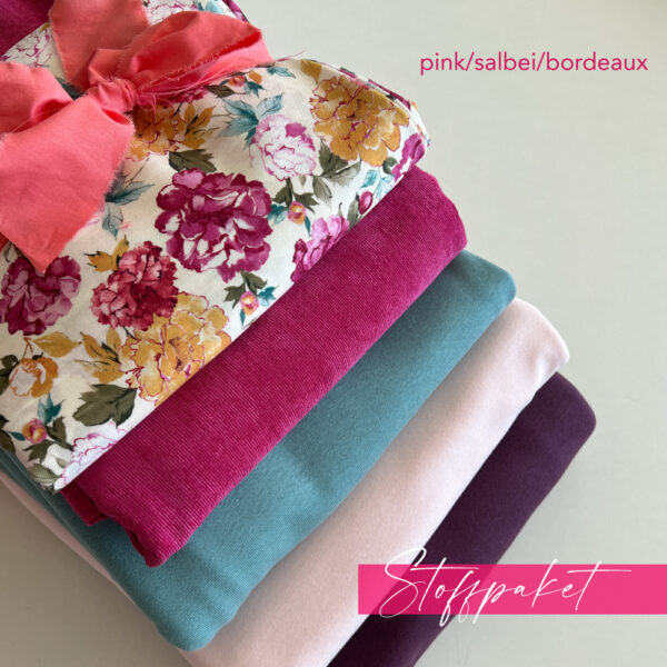 pink-salbei-bordeaux Stoffpaket pink/salbei/bordeaux
