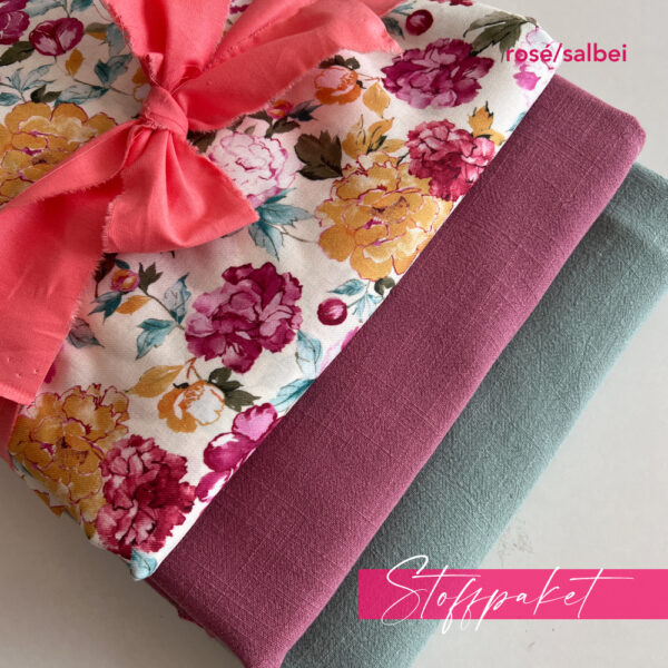rose-salbei Stoffpaket - rose/salbei