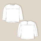 Langarmshirt-Skizze Vorder- und Rückansicht