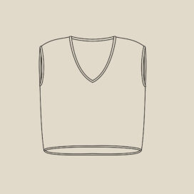 Schlichtes, ärmelloses Oberteil mit V-Ausschnitt