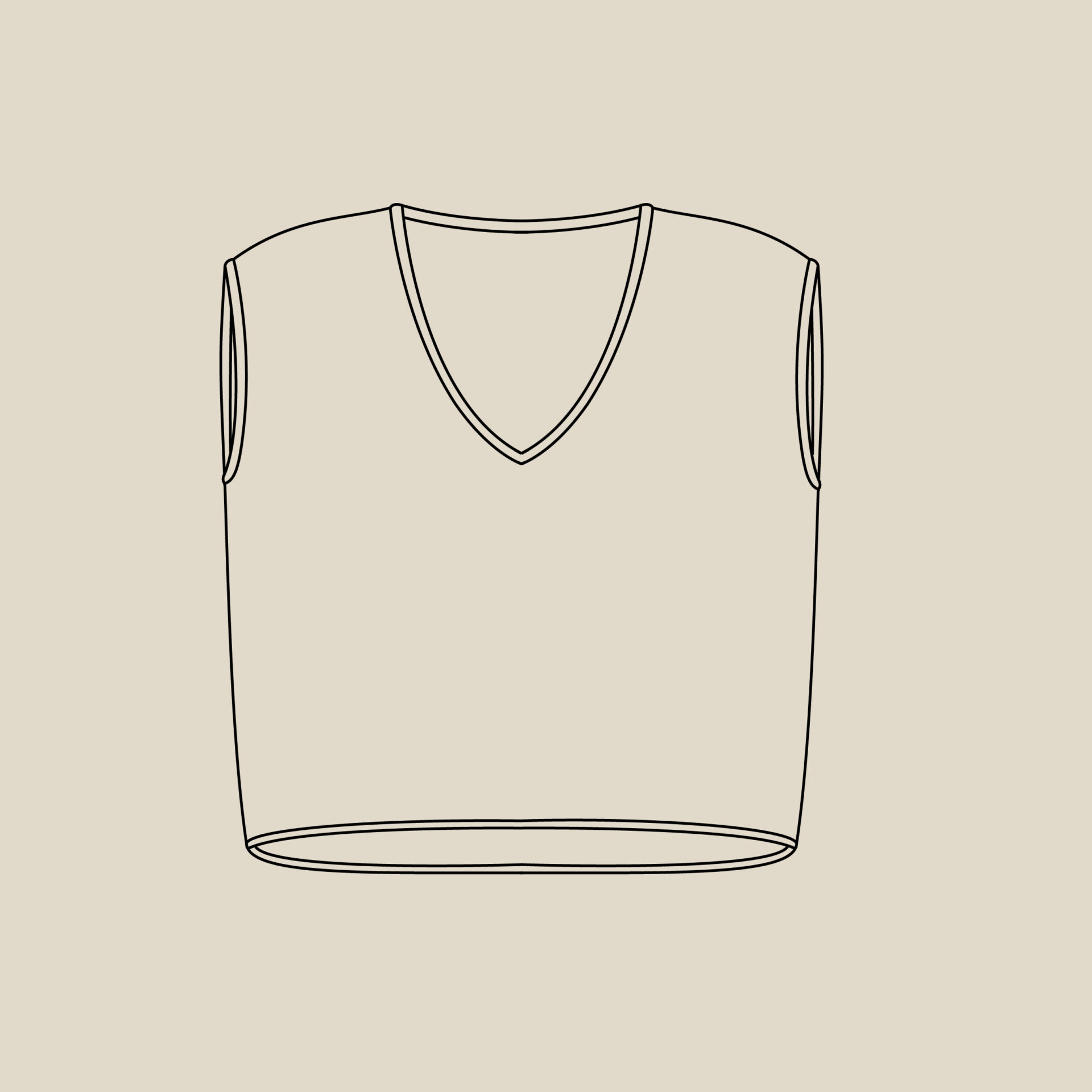 Schlichtes, ärmelloses Oberteil mit V-Ausschnitt