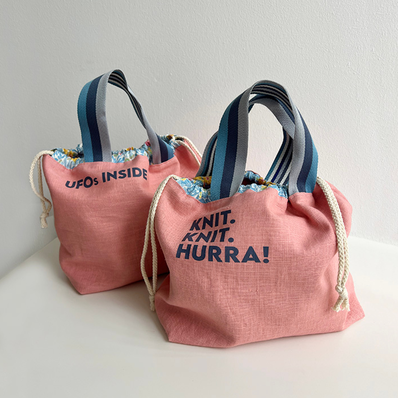projekttaschen, rose/blau